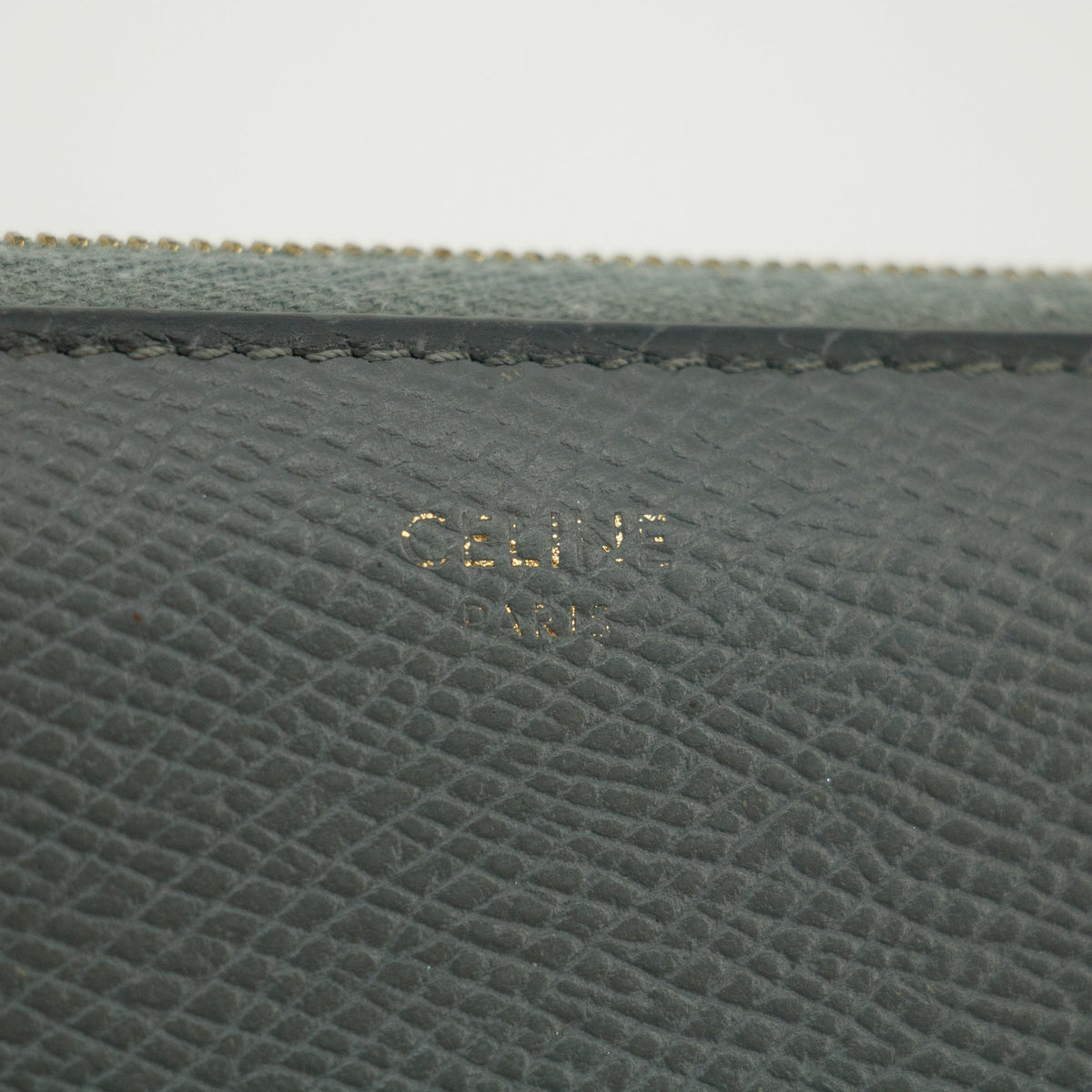 Celine Grey Leather Zippy Long Wallet #3821