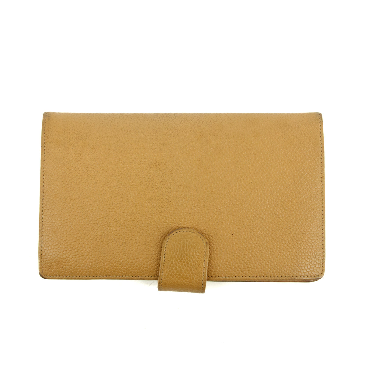 Chanel Caviar Skin Beige Long Bifold Wallet #3837