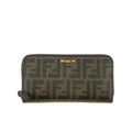 Fendi Brown Zucca Zippy Long Wallet #3855