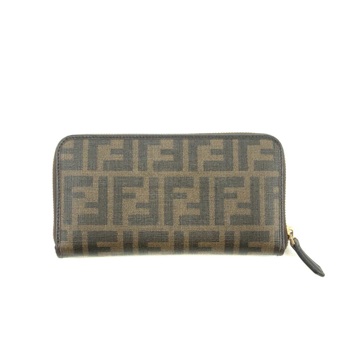 Fendi Brown Zucca Zippy Long Wallet #3855