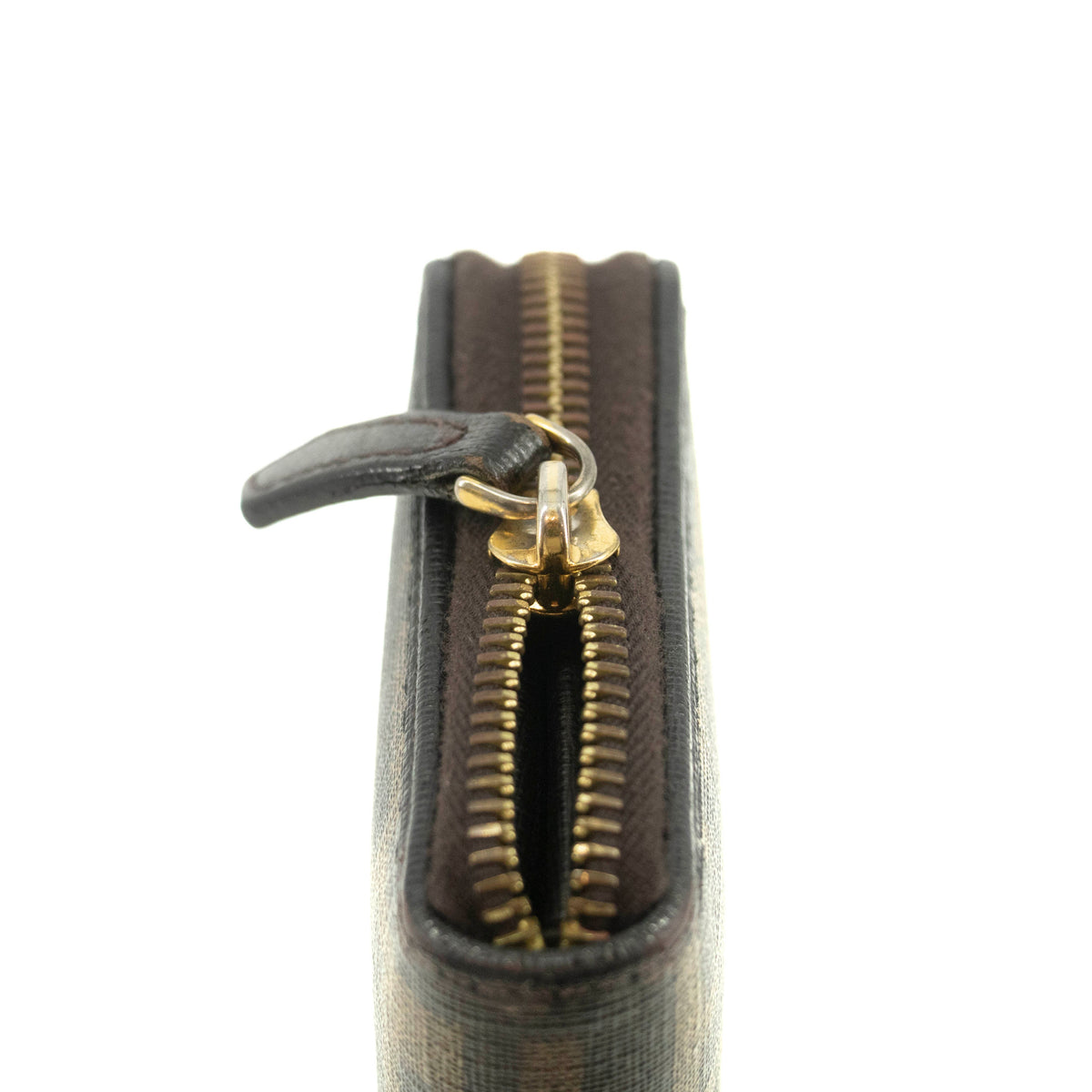 Fendi Brown Zucca Zippy Long Wallet #3855