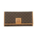 Celine Vintage Macadam Brown PVC Long Wallet #3865