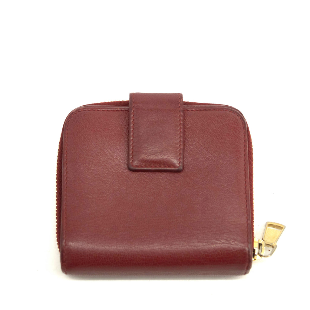 YSL Red Belle de Joie Compact Wallet #3915