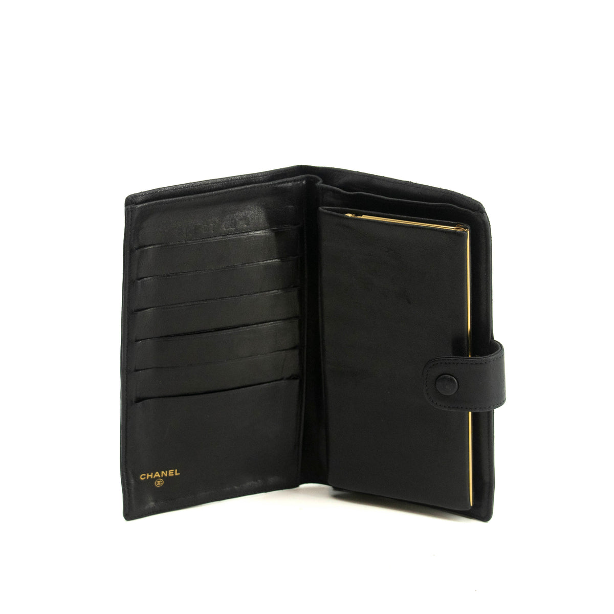 Chanel Black Lambskin Bifold Long Wallet #3925