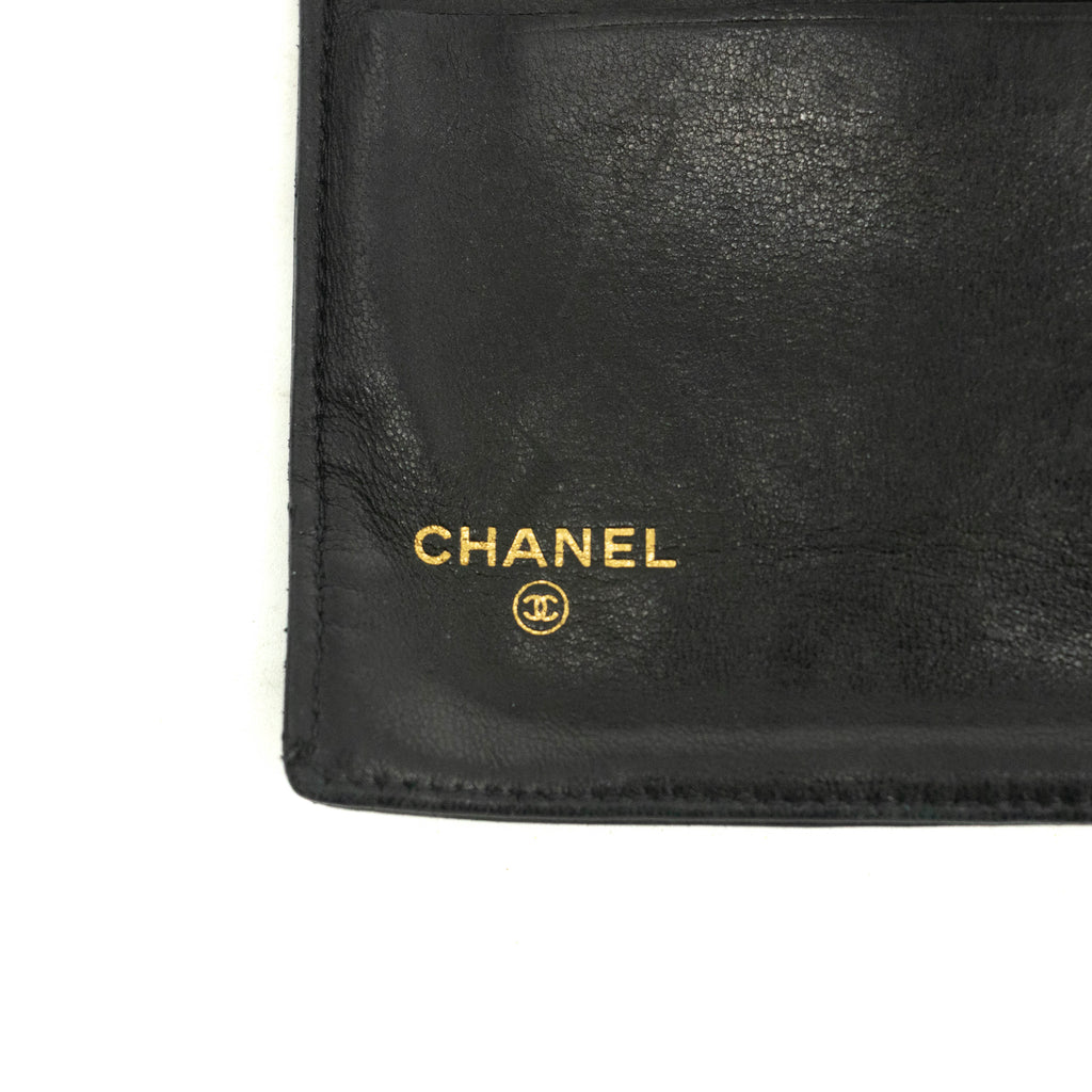 Chanel Black Lambskin Bifold Long Wallet #3925