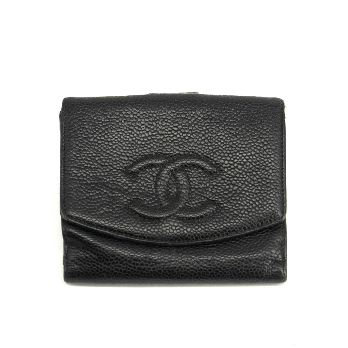 Chanel Caviar Skin Black Compact Wallet #3929