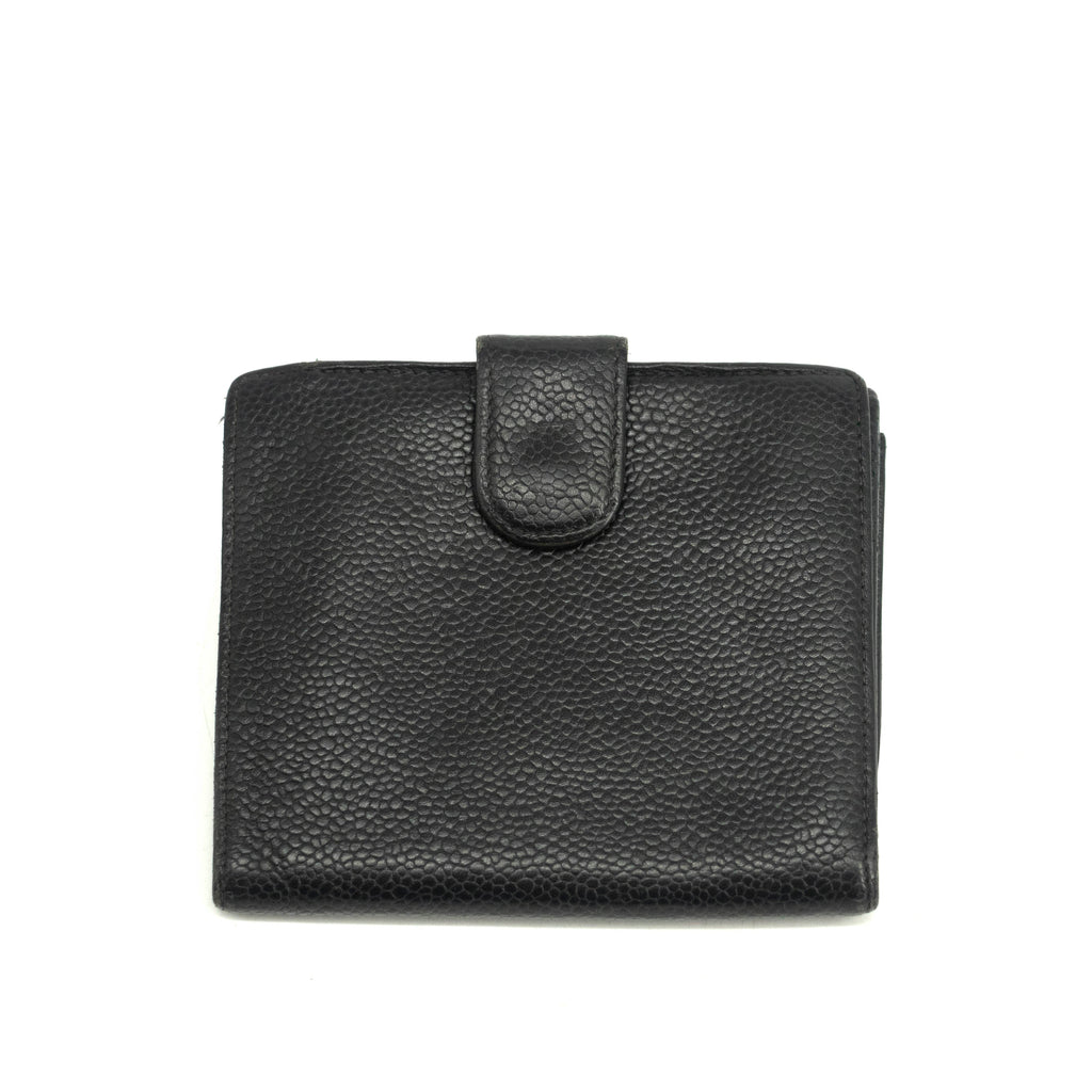 Chanel Caviar Skin Black Compact Wallet #3929