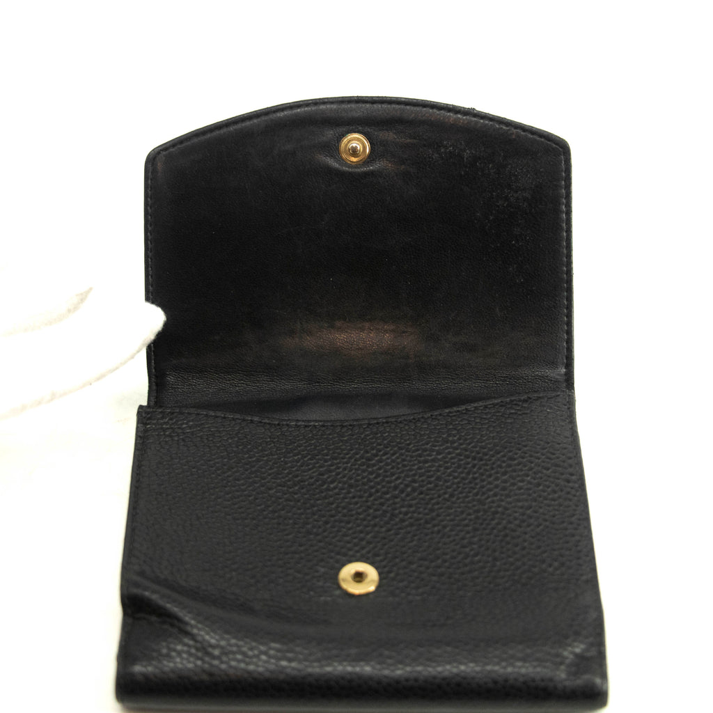 Chanel Caviar Skin Black Compact Wallet #3929