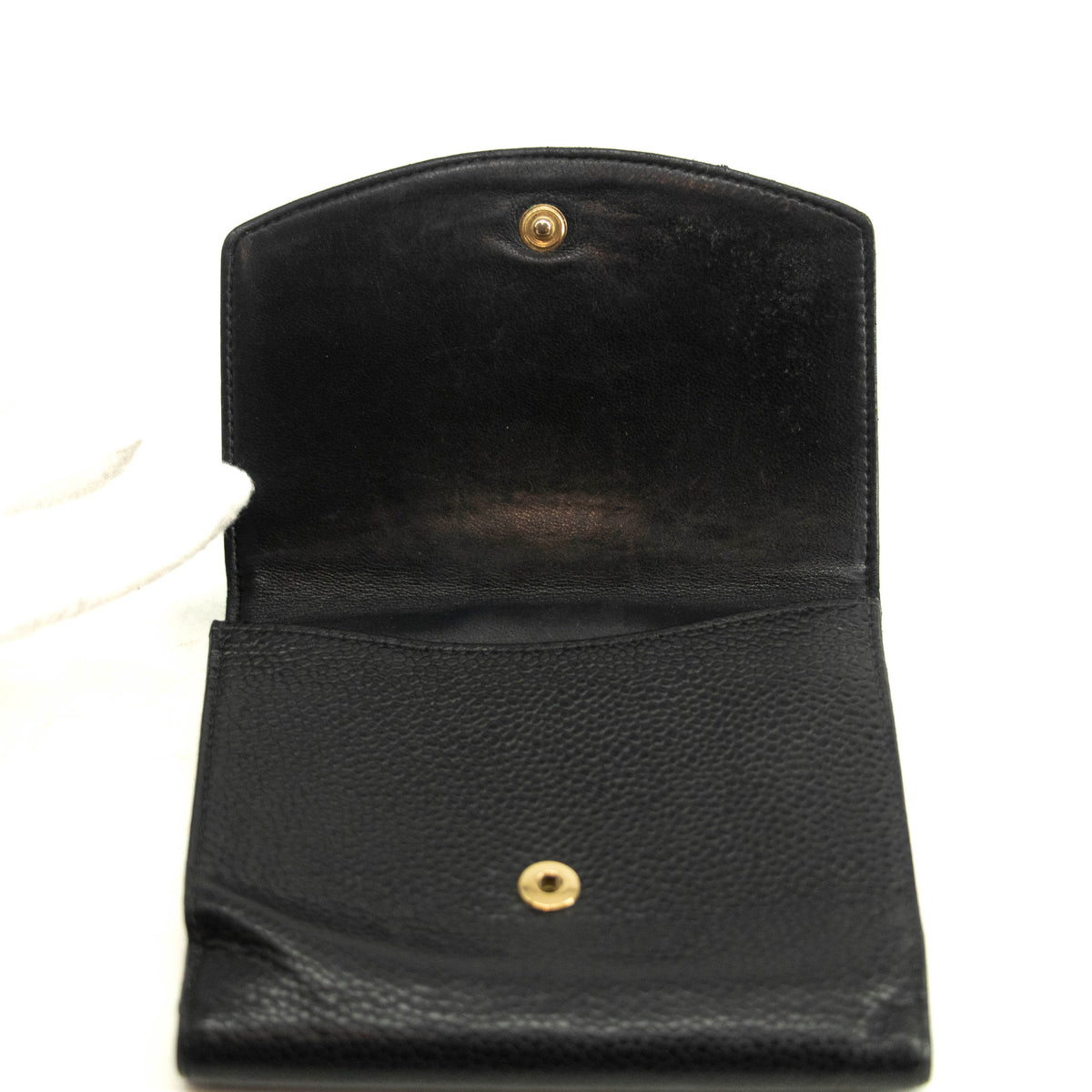 Chanel Caviar Skin Black Compact Wallet #3929