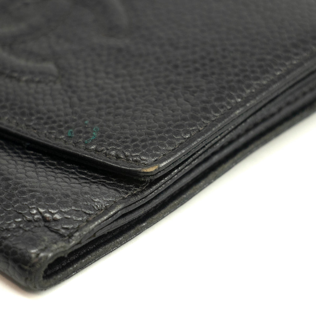 Chanel Caviar Skin Black Compact Wallet #3929