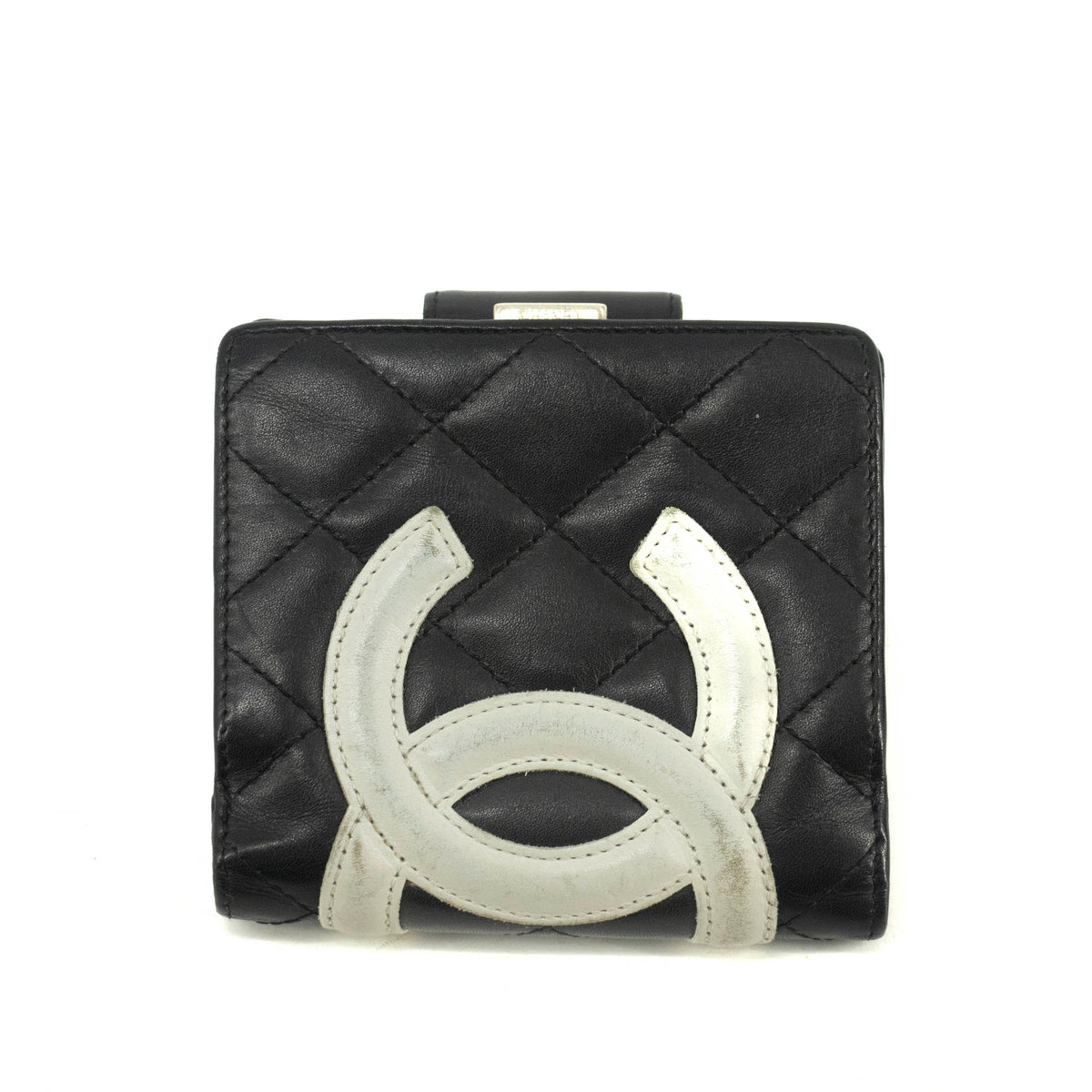 Chanel Quilted Cambon Black Compact Wallet #3946