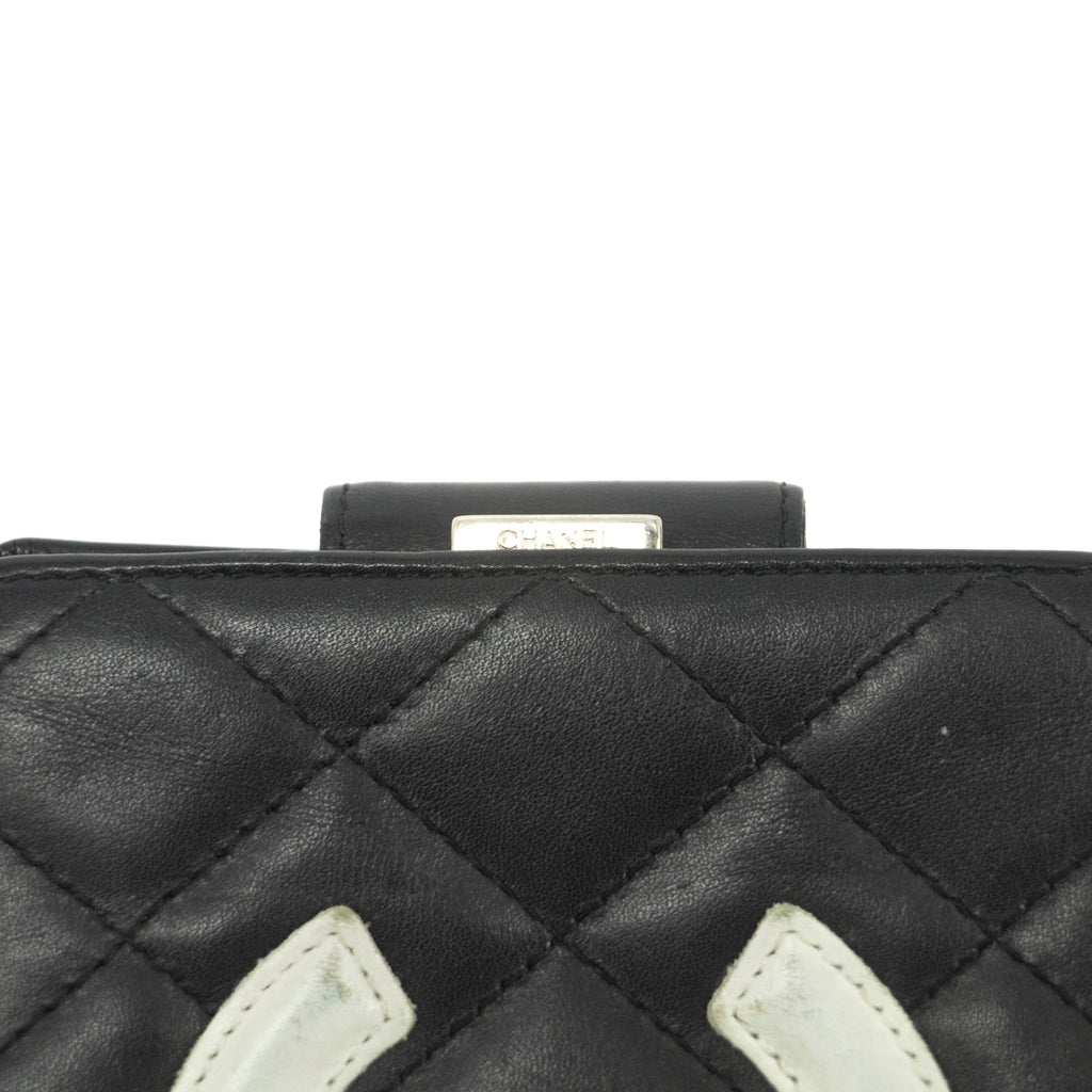 Chanel Quilted Cambon Black Compact Wallet #3946