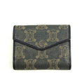 Celine Triomphe Canvas Blue and Grey Fine Strap Wallet #3962