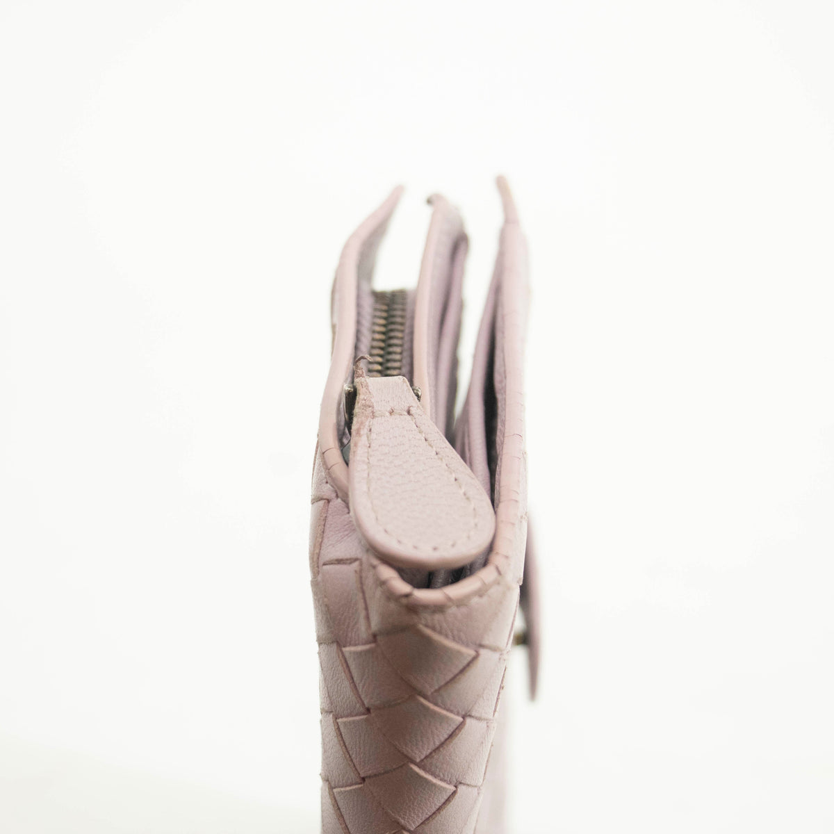 Bottega Veneta Pink Quilted Bifold Long Wallet #3999