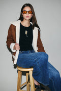 Long Sleeve Faux Shearing Suede Jacket