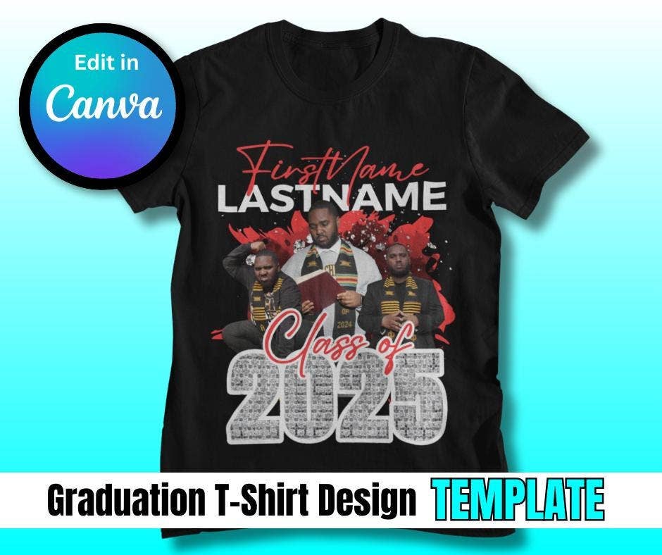 2025 Graduation T-Shirt Design Template - Editable For Canva