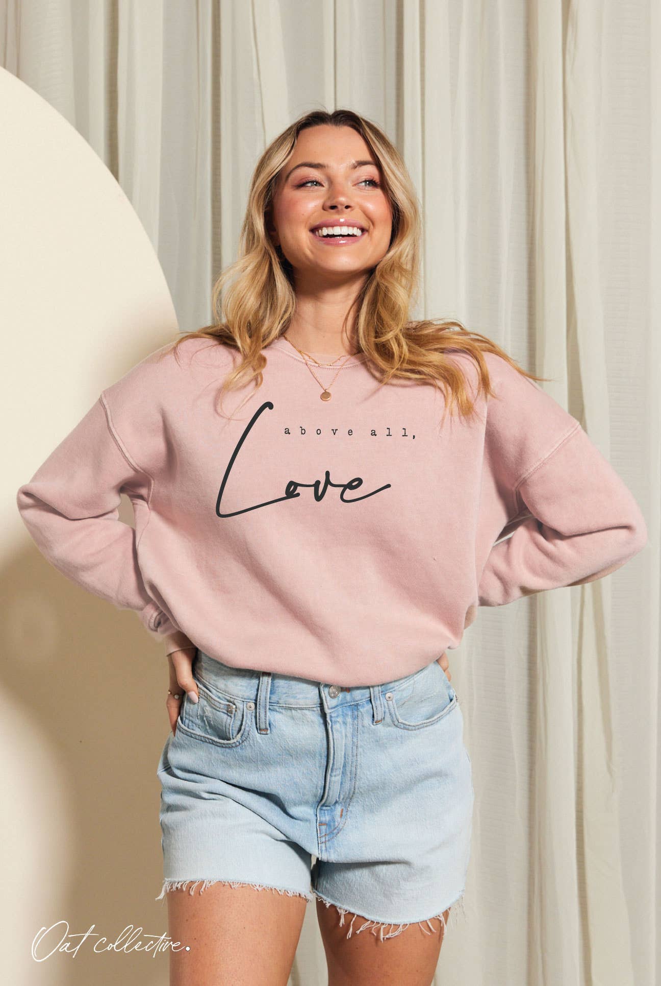 Above All, Love       Mineral Graphic Sweatshirt
