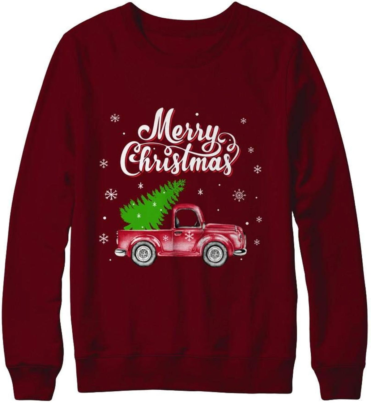 Snow Tree Truck Merry Christmas Shirt Sweatshirt