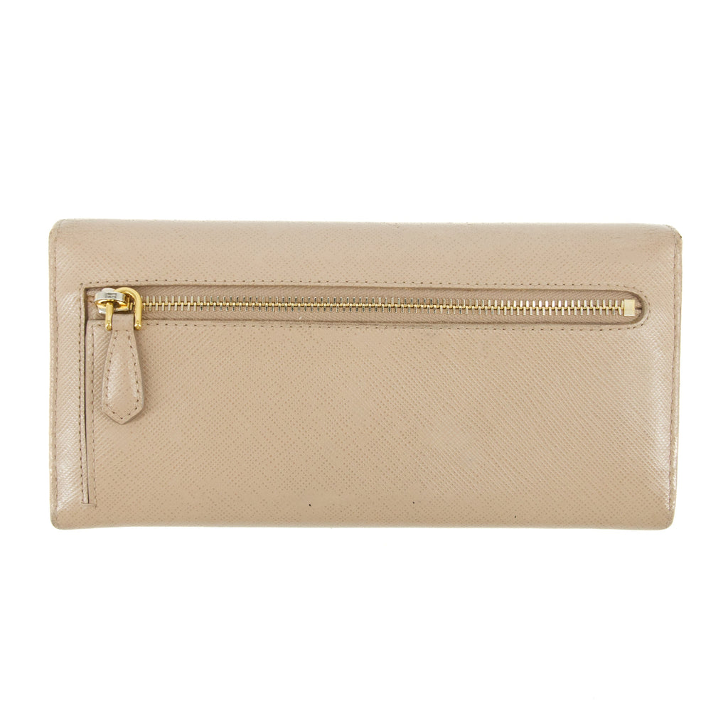Prada Saffiano Leather Beige Long Wallet #5151