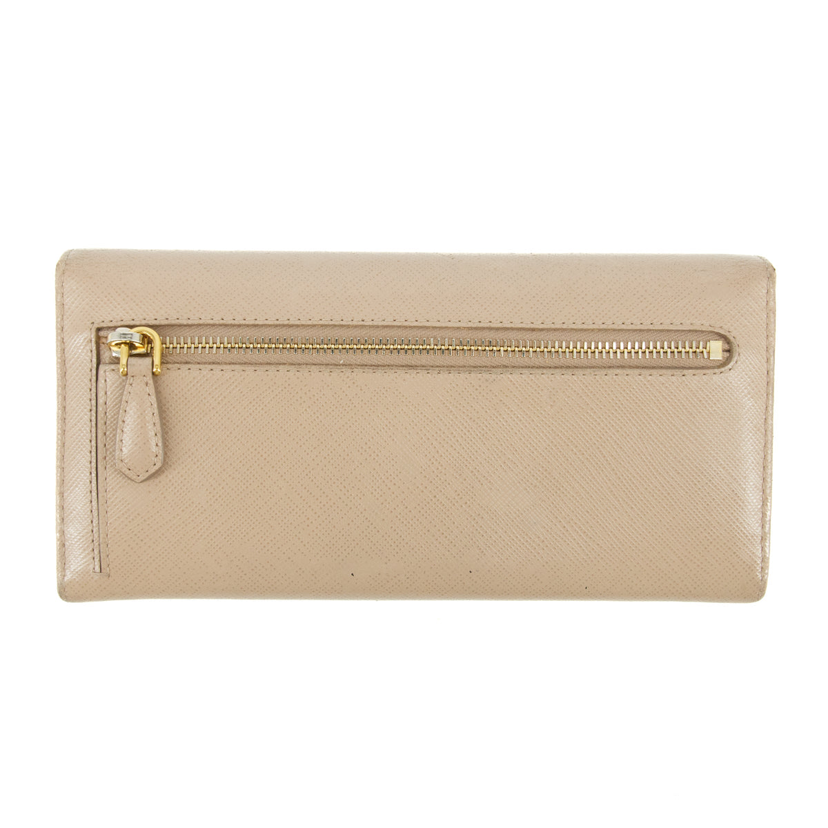 Prada Saffiano Leather Beige Long Wallet #5151