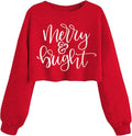 Womens Christmas Holiday Crop Sweatshirt Funny Xmas Graphic Lantern Long Sleeve Pullover Winter Family Matching Top