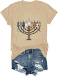 Cat Menorah Hanukkah Shirt Funny Jewish Hanukkah T-Shirt