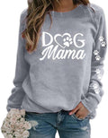 Dog Mom Shirts for Women Cat Mama Fleece Sweatshirts Pet Paw Lover Graphic Tee Xmas Winter Holiday Top