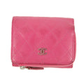 Chanel Caviar Calfshin Leather Pink Trifold Wallet #5342