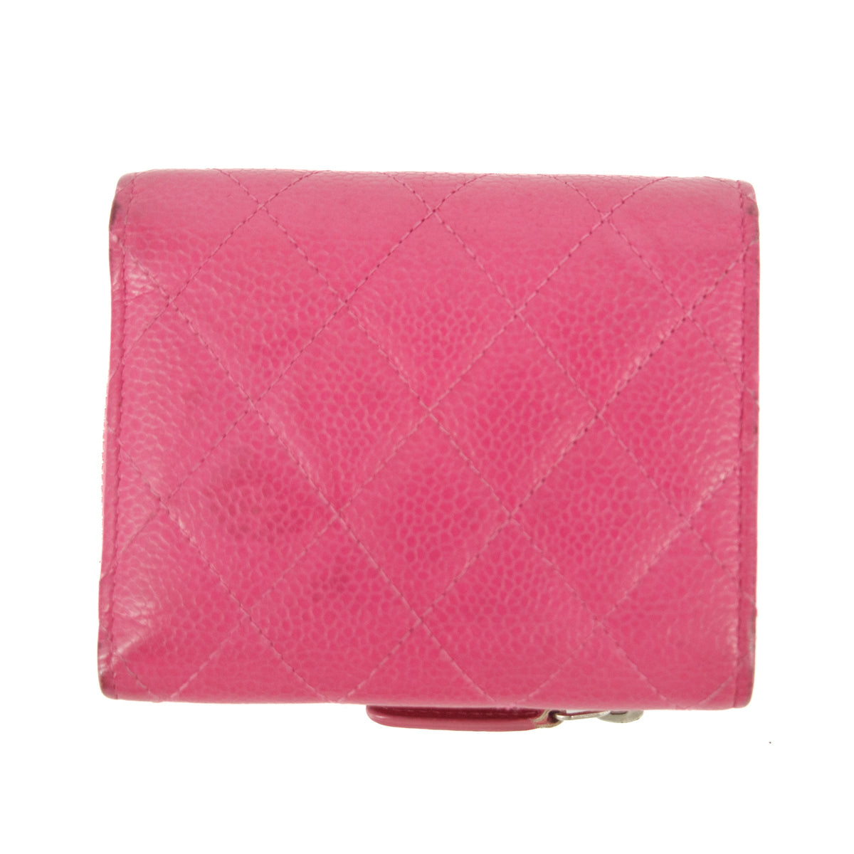 Chanel Caviar Calfshin Leather Pink Trifold Wallet #5342