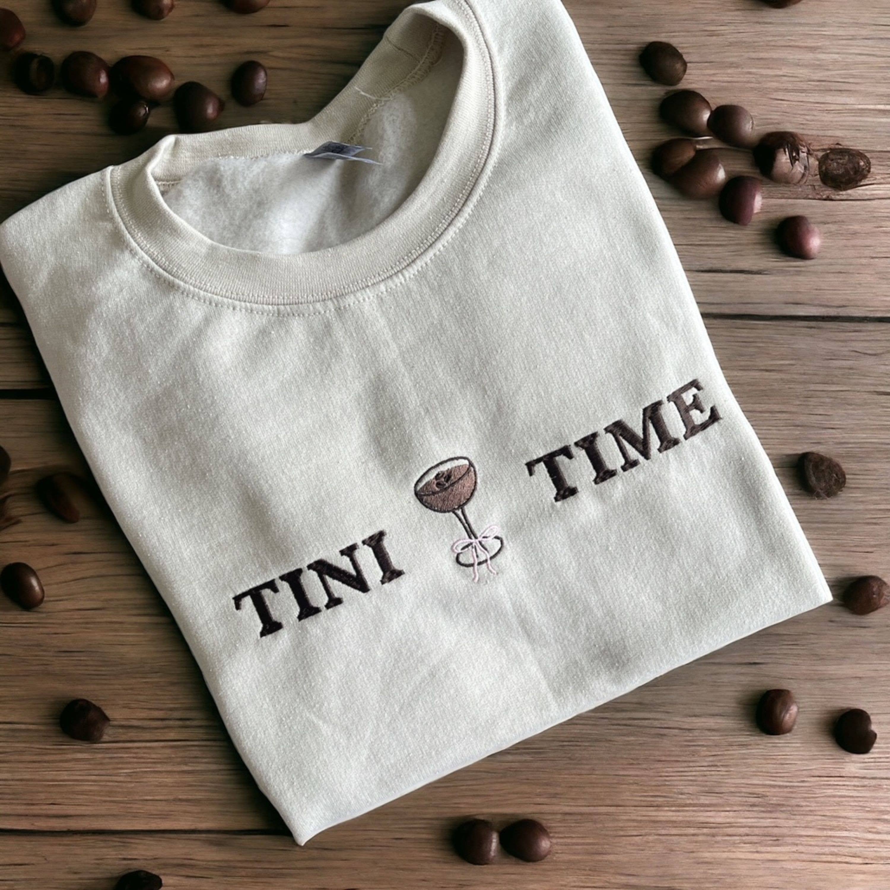 Espresso Martini, Tini Time, Cocktail Sweatshirt, Embroidery