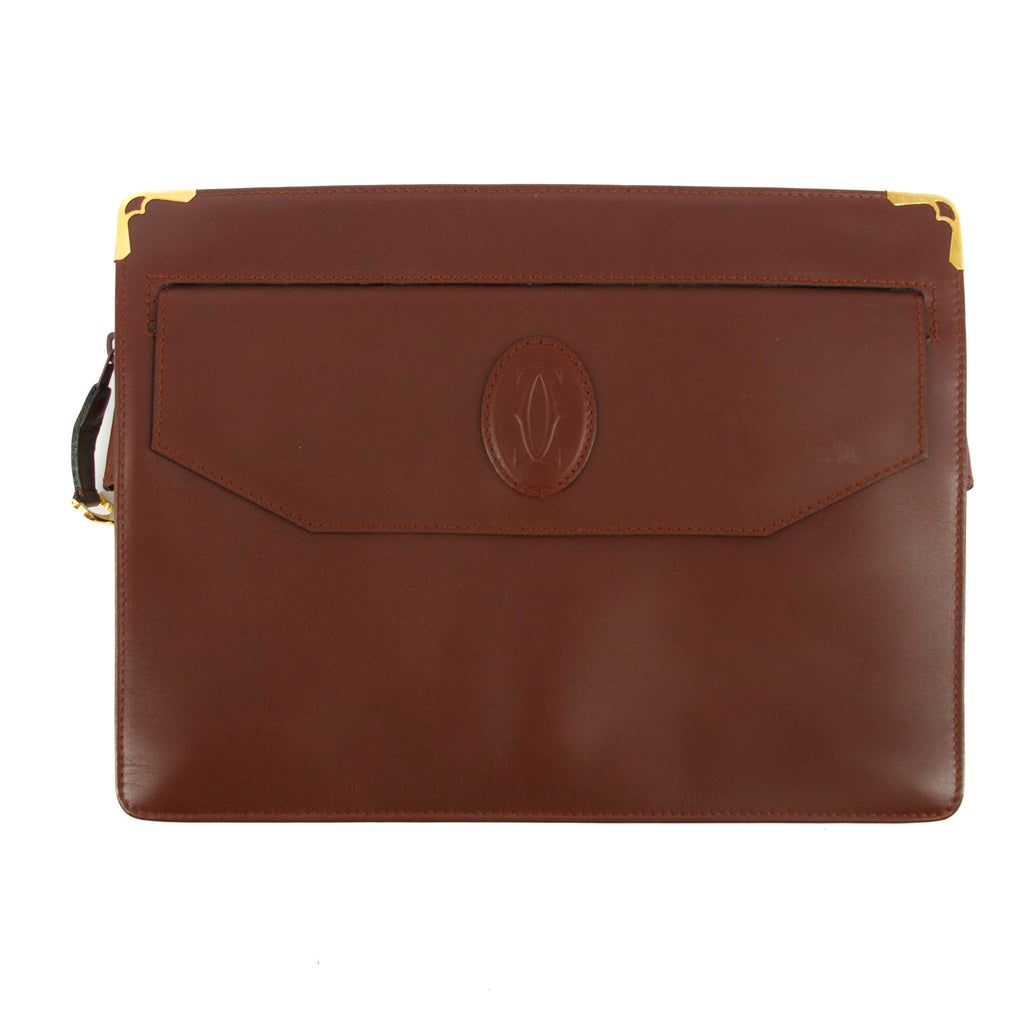 Cartier Must de Cartier Red Leather Portfolio Clutch #5746