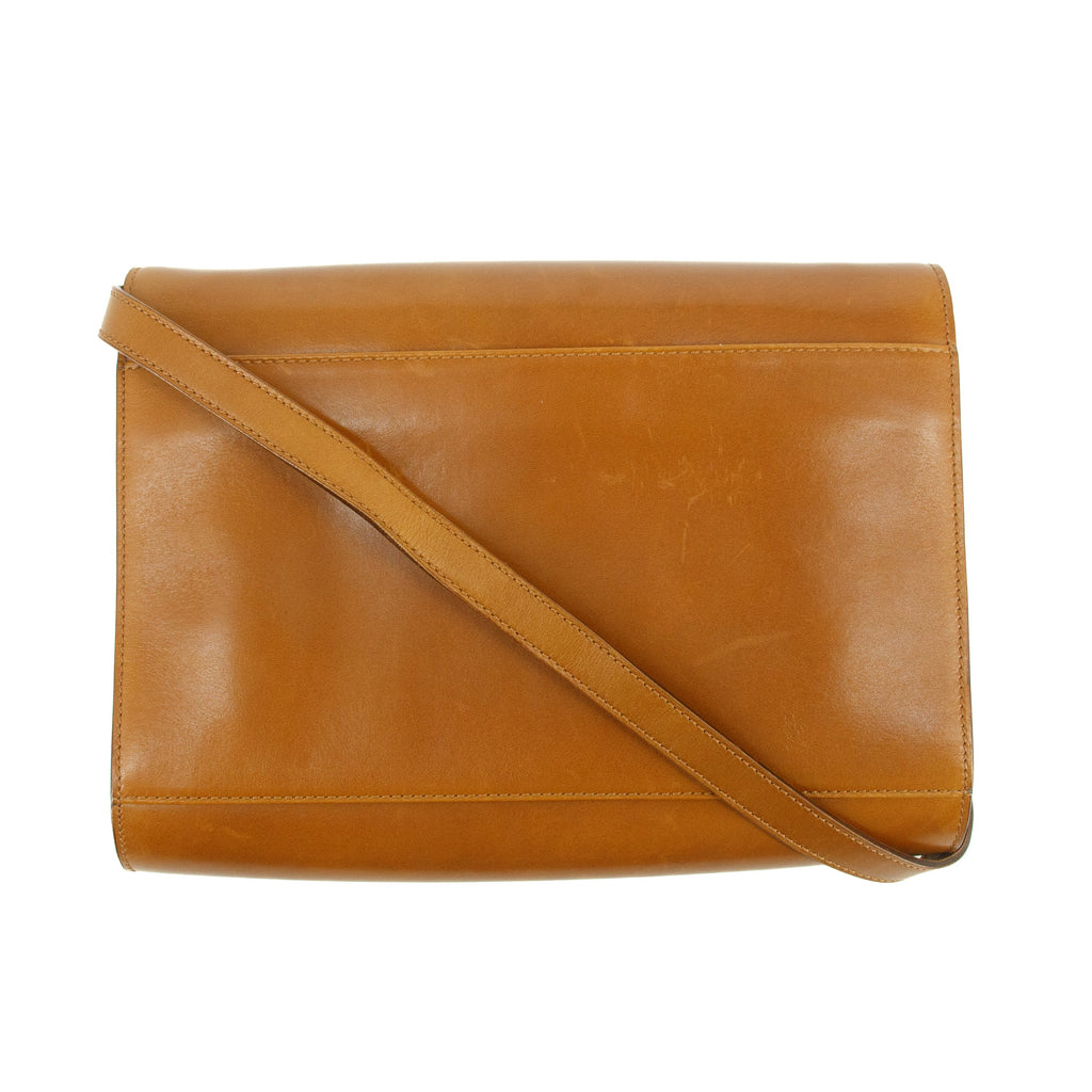 Celine Circle Logo Brown Leather 2 Way Clutch #5749