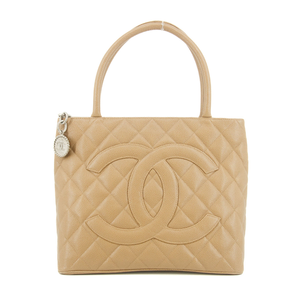 Chanel CC Caviar Quilted Leather Brown Medallion Tote #5755