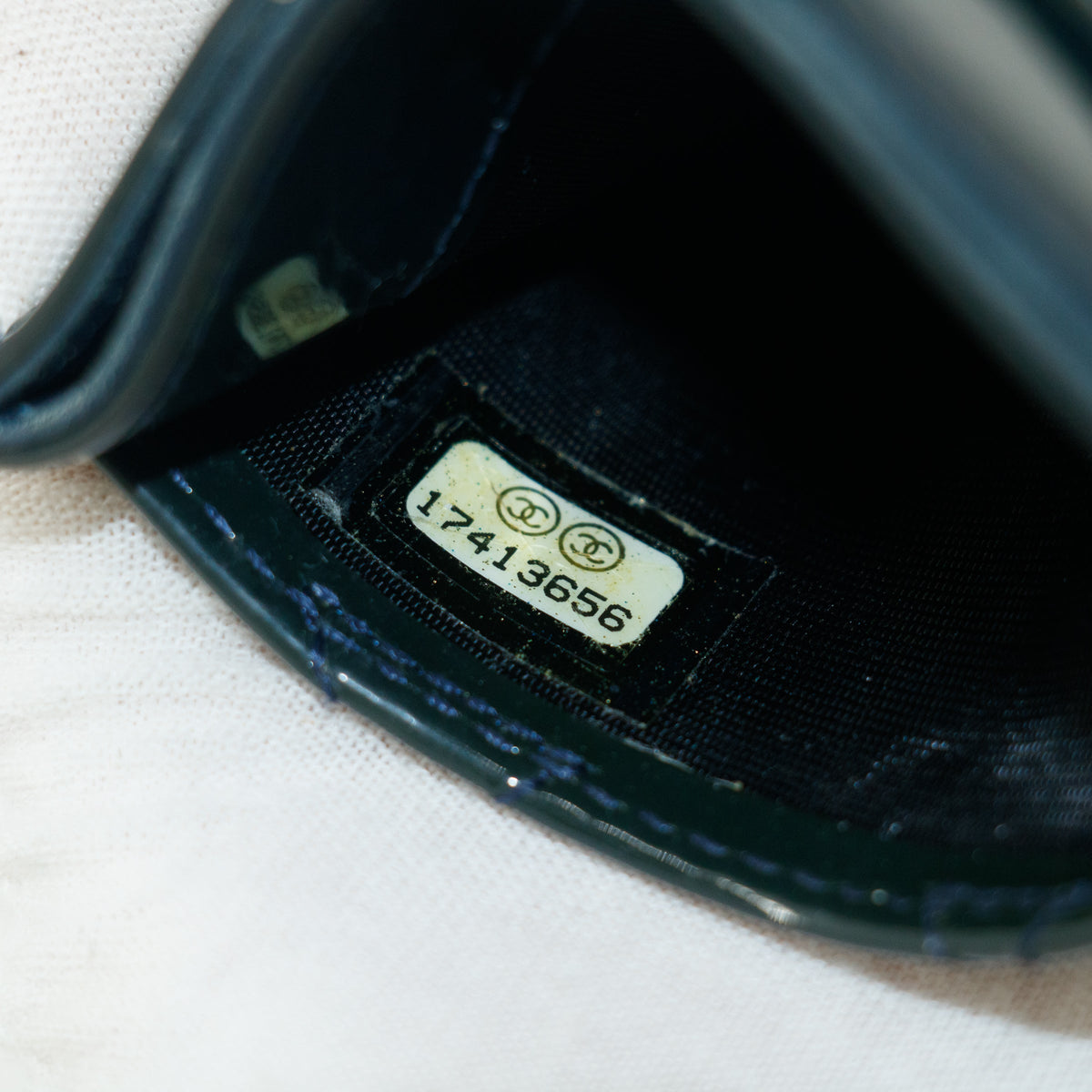 Chanel Quilted Patent Leaher Black Card Case #5869