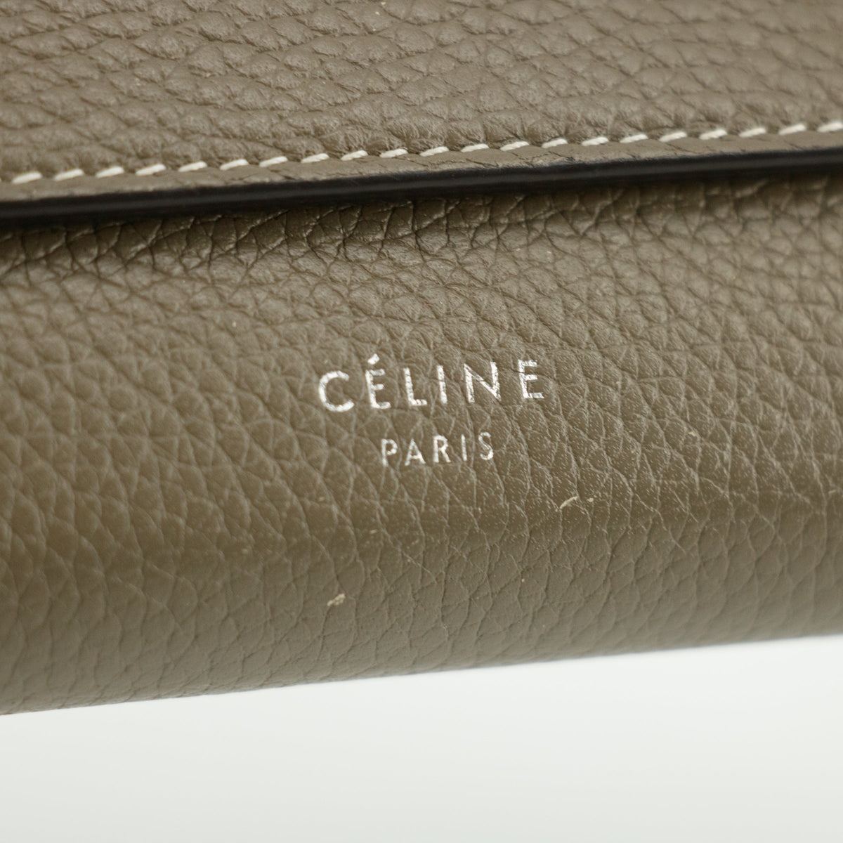 Celine Long Flap Calfskin Leather Grey Wallet #5874