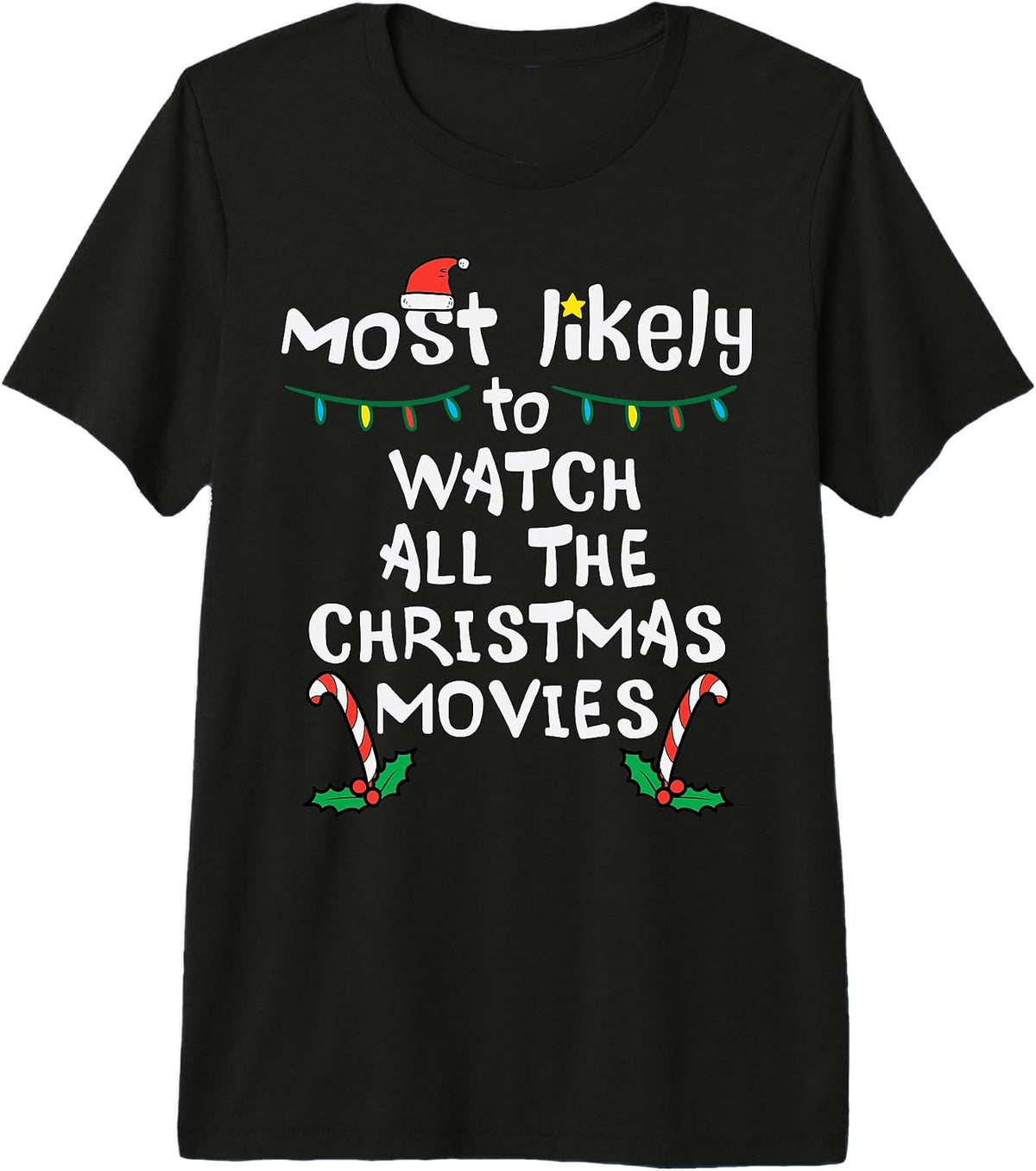 Most Likely Watch Christmas Movie Xmas Family Matching Women Premium Tri-Blend T-Shirt