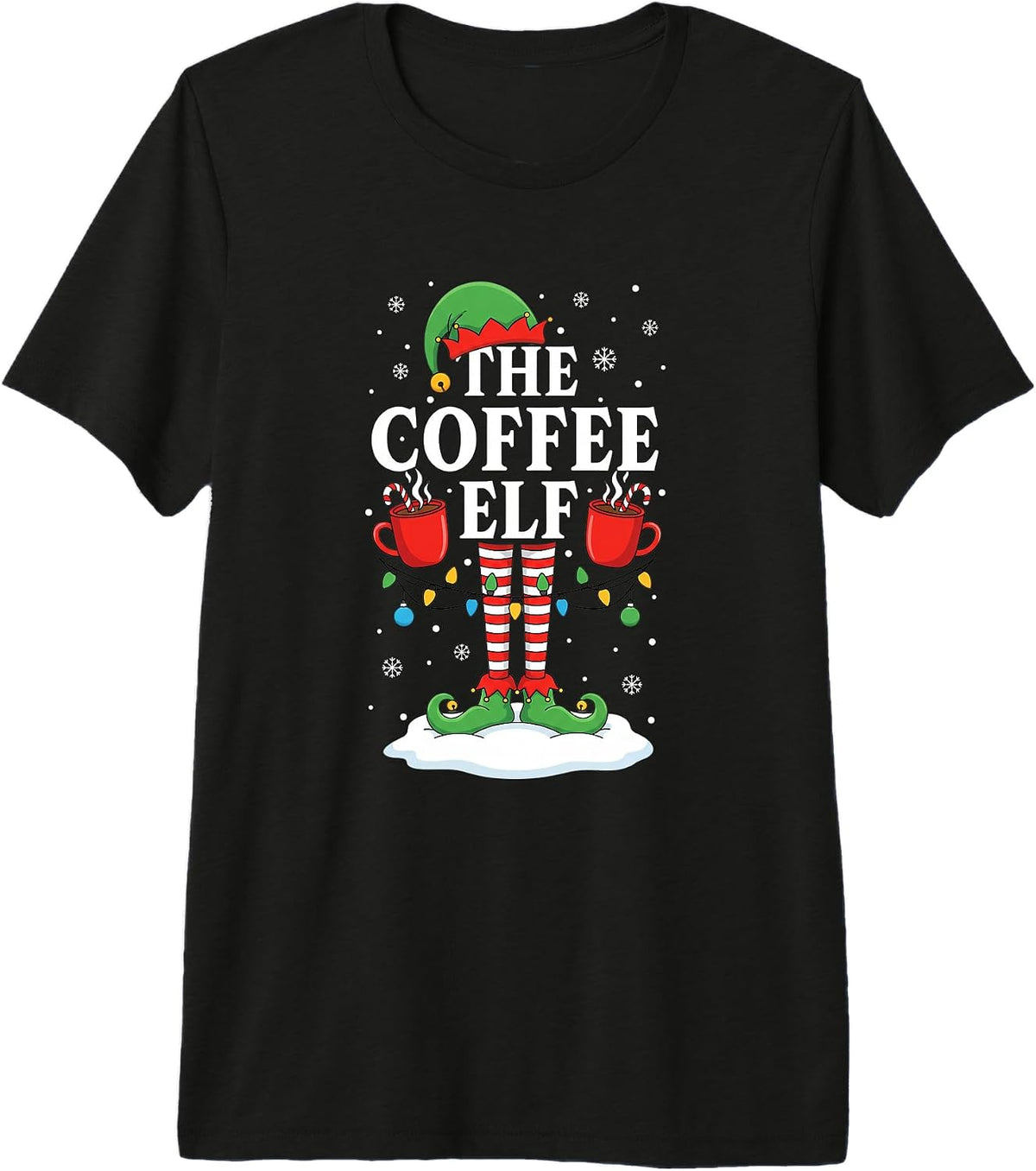 The Coffee Elf Christmas Coffee Lover Holiday Funny Premium Tri-Blend T-Shirt
