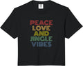Peace Love and Jingle Vibes Retro Christmas Holiday Comfort Colors Crop Top