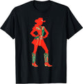 Christmas Cowgirl Silhouette Western Cowboy Boots Farm Girls T-Shirt