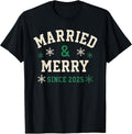Married and Merry First Christmas as Family 2025 T-Shirt
