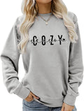 Cozy Season Sweatshirt For Women,Funny Crewneck Autumn Pullovers Fall Tops Comfy Long Sleeve Shirt Cozy Vibes Sweater