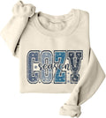 Cozy Season Sweatshirt & Hoodie Retro Fall Winter Vibes Cozy Season Graphic Casual Crewneck Long Sleeve Shirt