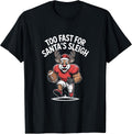 Funny Reindeer Football Linebacker Christmas Art T-Shirt