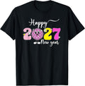 New Year's Eve Hello 2027 Happy New Year 2027 Disco Ball T-Shirt