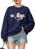 Nurse Sweatshirt for Women Cute RN Sweatshirts for Nurses Heart Graphic Crewneck Nursing Pullover Top Nurses Gifts