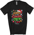 Personalized Custom Name Leader of The Cousin Crew; Lovely Christmas Lights Snow Santa; Family Unisex T-Shirt