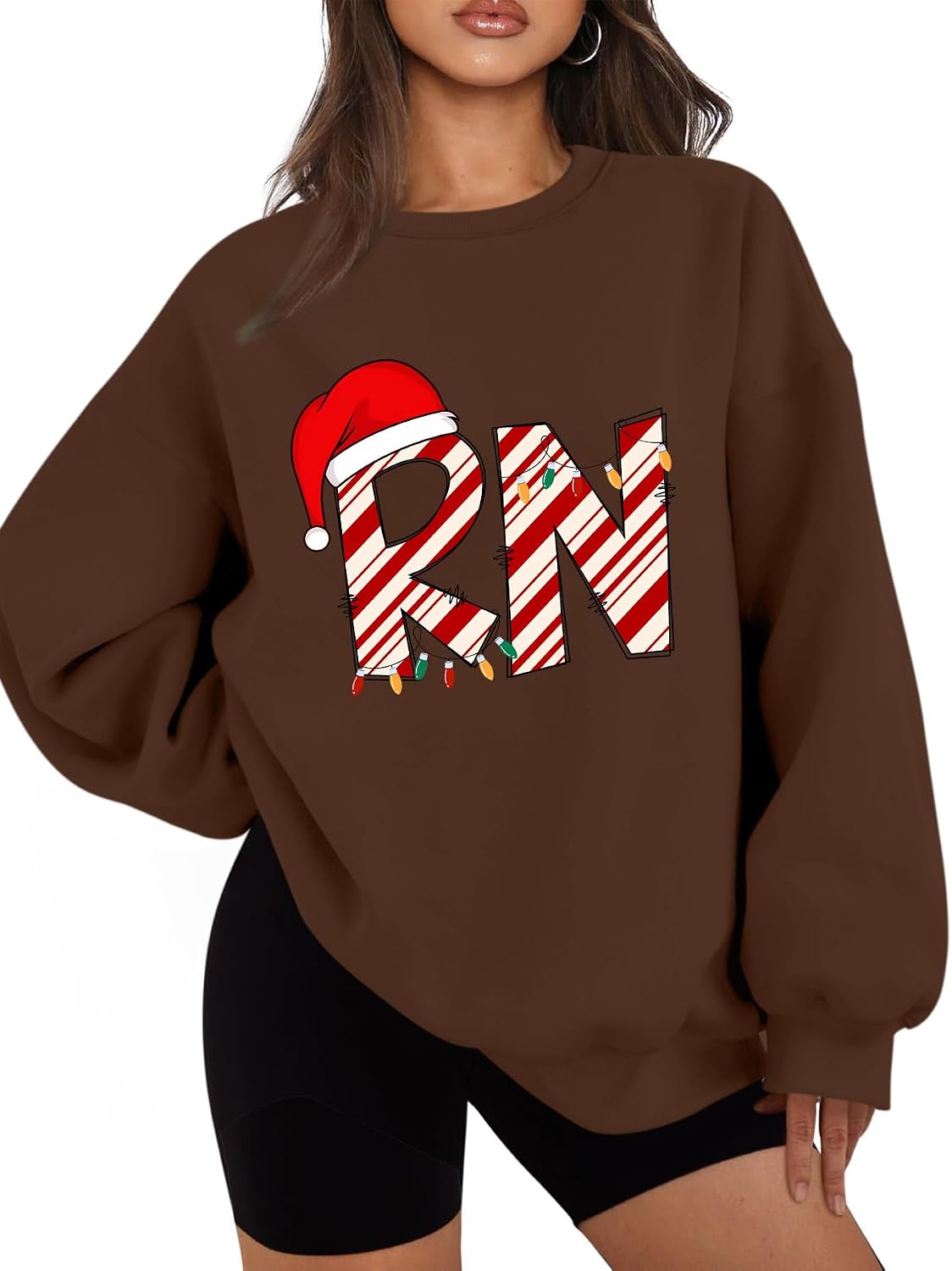 Nurse Christmas Sweatshirt Women Funny Registered Nurse Long Sleeve Graphic Shirts RN Xmas Holiday Pullover Sweater