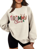 Women's Grammy Claus Fleece Sweatshirt Christmas Grandma Graphic Pullover