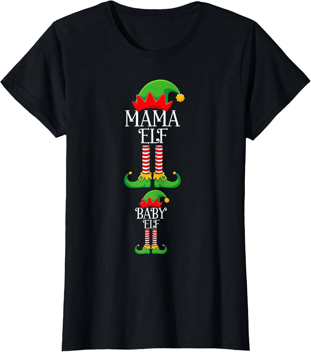 Mama Elf Christmas Pregnancy Mom to Be Pregnant Elf Xmas T-Shirt