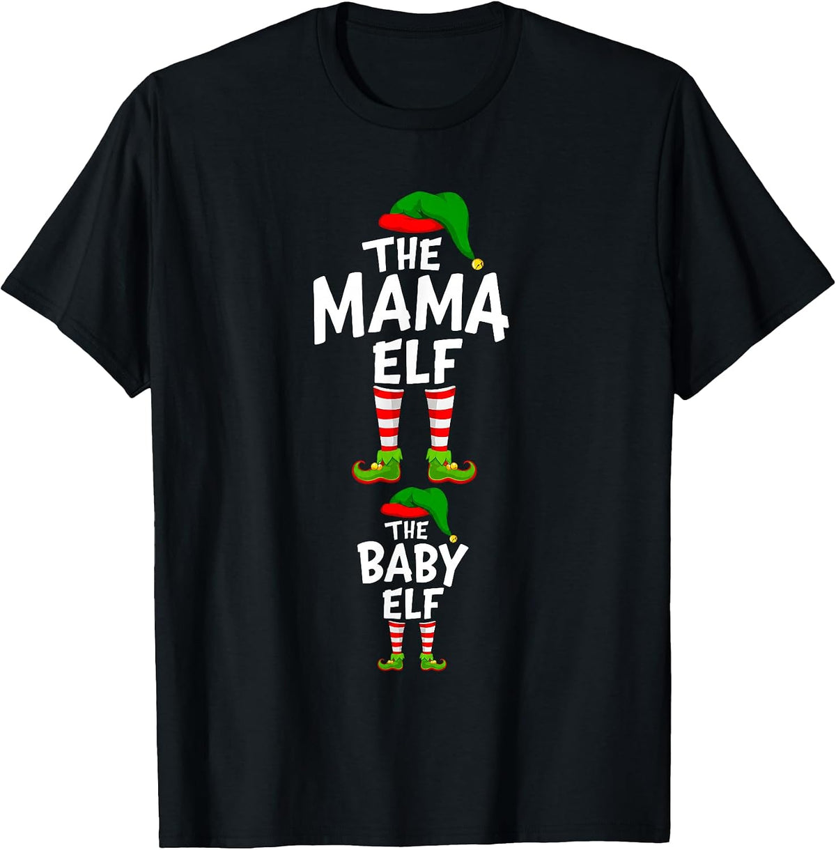 Pregnancy Announcement Mama Elf Baby Elf Pregnant Christmas T-Shirt